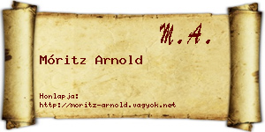 Móritz Arnold névjegykártya